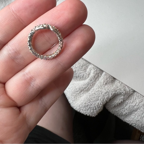 ❤️Silvertone and blue rhinetsone circular pendant - Picture 4 of 7